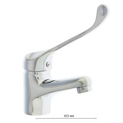 Смеситель для раковины/умывальника Accoona, однорычажный, неповоротный, керамический, длина излива 103 мм, цинк, цвет хром