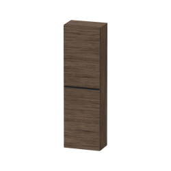 Пенал Duravit D-Neo, 40x24x132 см, подвесной, (левый), с распашной дверцей/одностворчатый, с 4 стеклянными полками, цвет: орех темный, в ванную комнату