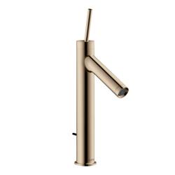 Смеситель для раковины Axor Starck 170, однорычажный, с тонкой рукояткой, фиксированный излив, длина излива 11,2 см, керамический, латунь, цвет полированное красное золото, с незапираемым сливным набором