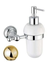 Дозатор Cezares APHRODITE для жидкого мыла, настенный, латунь/керамика, цвет золото 24 карат, для ванной, на стену