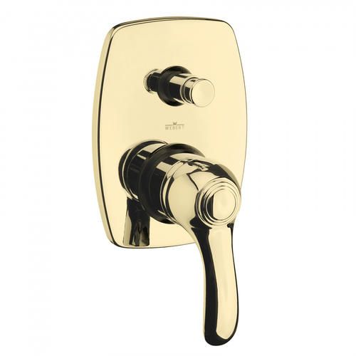 Смеситель для душа Webert Aurora однорычажный, скрытого монтажа, керамический, настенный, без излива/шланга/лейки, латунь золото