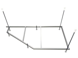 Каркас для ванны Azario KAPRIS 160 см, (шпильки), стальной, цвет серый, шесть опор, ассиметричный, правый/левый правосторонний/левосторонний, универсальный для ванны