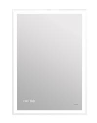 Зеркало Cersanit LED 080 design pro, 60х85х4 см, с LED/ЛЕД-подсветкой, часы/датчик температуры, прямоугольное, с антизапотеванием, выключатель сенсорный, для ванны