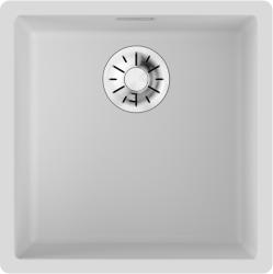 Мойка кухонная Omoikiri Yamakawa 45-Integra-WH, 45,6х45,6 см, врезная, из искусственной керамики (Artceramic), квадратная, цвет белый, без отверстия под смеситель, без крыла, слив-перелив
