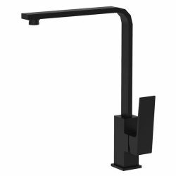 Смеситель для кухни/мойки Azario EDDIE, однорычажный, поворотный, керамический картридж, высокий, длина излива 210 мм, латунь, цвет черный матовый