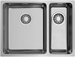 Мойка кухонная Omoikiri Tadzava 58-2-U/I-IN-L, две чаши, 44х58 см, врезная, из нержавеющей стали, прямоугольная, цвет нержавеющая сталь, без отверстия под смеситель, без крыла, слив-перелив, врезная под столещницу, для кухни