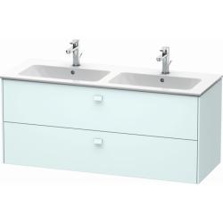 Тумба под раковину Duravit Brioso, 129х47,9x55,3 см, подвесная, 2 выдвижных ящика, ДСП, цвет: светло-голубой, шкафчик навесной, механизм доводчика, прямоугольная, правая/левая, в ванную комнату
