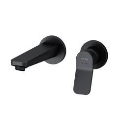 Смеситель для раковины/умывальника AM.PM X-Joy, встраиваемый, однорычажный, неповоротный, керамический, длина излива 187 мм, латунь, цвет черный матовый