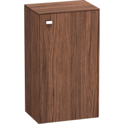 Полупенал Duravit Brioso R, 27х19,6х61 см, подвесной/напольный, (правый), с дверцей/одностворчатый, со стеклянными полками, цвет: орех матовый/хром, в ванную комнату