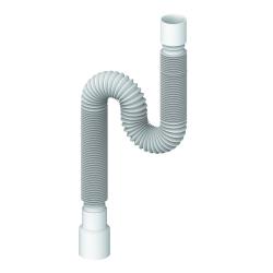 Труба гофрированная Unicorn 40х40/50 1500 мм без гайки, для сифона, полипропилен, цвет белый