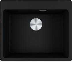 Мойка кухонная Franke MRG 610-54, 59х50 см, врезная, искусственный гранит (Fragranite+), прямоугольная, цвет оникс, без отверстия под смеситель, без крыла, слив-перелив, врезная в столещницу, для кухни