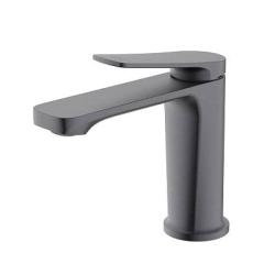 Смеситель для раковины/умывальника Splenka S40.10.07 однорычажный, неповоротный, фиксированный излив, длина 137 мм, высота 111 мм, латунь, цвет серый