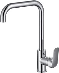 Смеситель для кухни/мойки Aquatek Вега однорычажный, поворотный, латунный, Г-излив, длина излива 206 мм, цвет хром