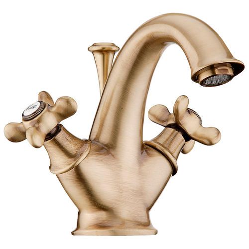 Смеситель для раковины Webert Ottocento двухвентильный, неповоротный, длина 118 мм, латунь, цвет бронза