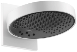 Верхний душ Hansgrohe Rainfinity 250 3jet EcoSmart, настенный монтаж, круглый, с 3 режимами: PowderRain, Intense PowderRain, RainStream, размер 25 см, алюминий, цвет матовый белый/графит