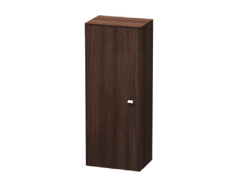 Полупенал Duravit Brioso L, 27х19,6х61 см, подвесной/напольный, (левый), с дверцей/одностворчатый, со стеклянными полками, цвет: каштан темный/хром, в ванную комнату