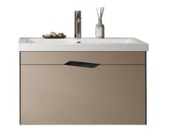 Тумба под раковину Velvex Krona 800-0-1, 779х445х462 мм подвесная, цвет серый камень, 1 выдвижной ящик, подходит раковина Como 80, универсальная, в ванную комнату