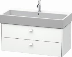 Тумба под раковину Duravit Brioso, 98,4х45,9х44,2 см, подвесная, 2 выдвижных ящика, ДСП, цвет: белый матовый, шкафчик навесной, механизм доводчика, прямоугольная, правая/левая, в ванную комнату