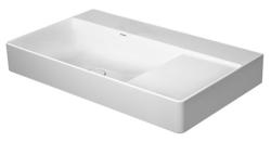 Раковина DURAVIT DuraSquare WonderGliss 80х47х14,5 см, накладная, прямоугольная, керамика DuraCeram, с крылом, чаша справа, цвет белый, без отверстия под смеситель, антигрязевое покрытие, без перелива, правая