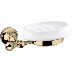 Мыльница Cezares OLIMP, подвесная, латунь/керамика, форма округлая, для мыла в ванную/туалет/душевую кабину, цвет бронза