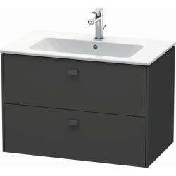 Тумба под раковину Duravit Brioso, 102х47,9x55,3 см, подвесная, 2 выдвижных ящика, ДСП, цвет: графит матовый, шкафчик навесной, механизм доводчика, прямоугольная, правая/левая, в ванную комнату