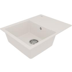Мойка кухонная Lemark IMANDRA 640, 50х64х19,7 см, врезная, кварцгранит, прямоугольная, цвет жасмин, без отверстия под смеситель, с крылом, оборачиваемая, слив-перелив, врезная в столещницу, для кухни