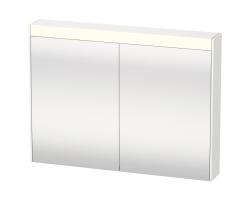 Зеркальный шкаф Duravit Brioso, 82х76х14,8 см, подвесной, цвет: белый матовый, зеркало с подсветкой LED/ЛЭД, выключатель/розетка, с 2 распашными дверцами/двухстворчатый, 2 стеклянные полки, прямоугольный