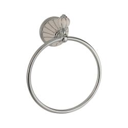 Кольцо для полотенец Migliore Olivia, одинарное, настенный, металлический, форма округлая, для полотенец, в ванную/туалет/душевую кабину, цвет хром/белый