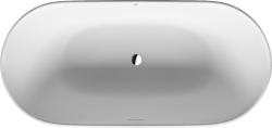 Ванна Duravit Luv 160х75 см отдельностоящая, минеральное литье DuraSolid, цвет: белый, с фронтальной панелью, ножками, (без гидромассажа, сифона), овальная, с двумя наклонами для спины
