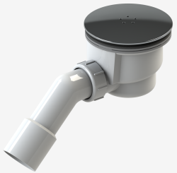 Сифон для поддона KK-POL диаметр 90 мм, гидрозатвор, универсальный, горизонтальный выпуск, цвет крышки хром