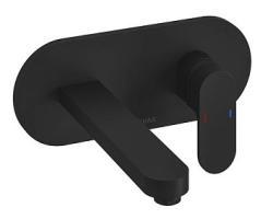 Смеситель для раковины/умывальника Ravak Chrome, встраиваемый, однорычажный, неповоротный, керамический картридж, длина излива 225 мм, латунь, цвет черный матовый