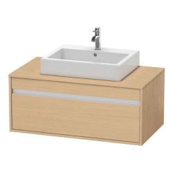 Тумба под раковину для консоли/столешницы Duravit Ketho 100х55х42,6 см, подвесная, ДСП, цвет: натуральный дуб, 1 выдвижной ящик, прямоугольная