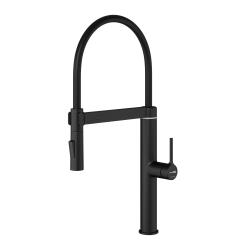 Смеситель для кухни/мойки WasserKRAFT A8867, однорычажный, сенсорный, поворотный/гибкий излив, керамический, длина излива 233 мм, латунь/ABS-пластик, цвет черный