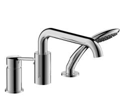 Смеситель для ванны/душа Bravat Angel, на борт ванны, однорычажный, неповоротный, длина 271 мм, керамический, латунь, цвет хром