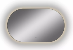 Зеркало Континент "Fleur Led", 110х65 см, с LED/ЛЕД-подсветкой (теплая), овальное, выключатель бесконтактный, для ванны, навесное/подвесное/настенное