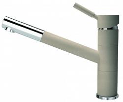 Смеситель для кухни/мойки Flortek Фита FK, однорычажный, керамический картридж, с поворотным изливом, низкий, длина излива 231 мм, латунь, цвет песочный