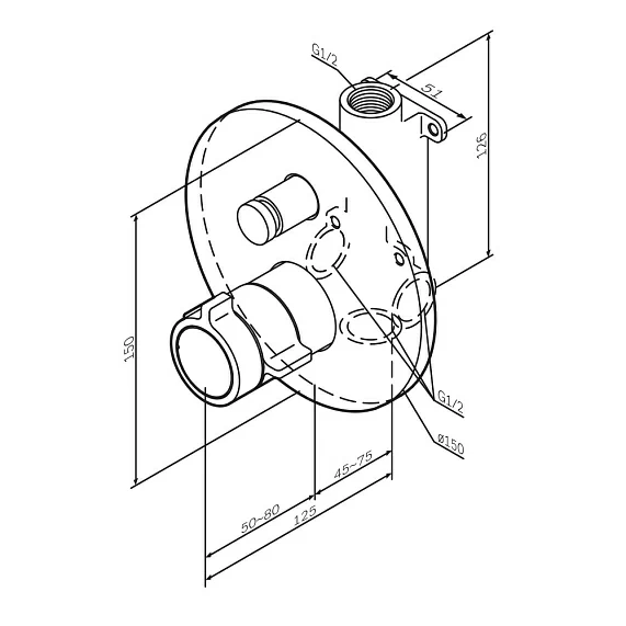 Смеситель для душа Am.Pm X-Joy термостатический, скрытого монтажа, керамический, настенный, без излива/шланга/лейки