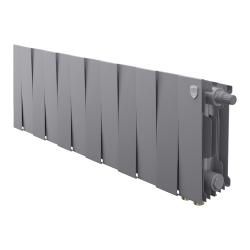 Радиатор отопления Royal Thermo PianoForte 200 Silver Satin VDR (12 секций) биметаллический, нижнее, правое подключение, для квартиры, дома, водяные, мощность 1212 Вт, настенный, серебристый