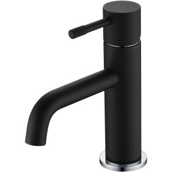 Смеситель для раковины/умывальника Boheme Uno, однорычажный, неповоротный, керамический, длина излива 120 мм, латунь, цвет черный/хром