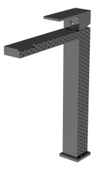 Смеситель для раковины/умывальника Knotlor Stable, высокий, однорычажный, неповоротный, керамический, длина излива 175 мм, латунь, цвет вороненая сталь, текстурная