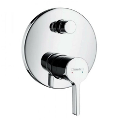 Смеситель для ванны Hansgrohe Metris S скрытого монтажа, настенный/встраиваемый, однорычажный, латунный, без излива, керамический, цвет хром, без душевого гарнитура
