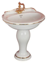 Раковина Migliore MILADY, 77х60,5х20,8 см, подвесная, округлая, керамика, цвет: белый/золото, с отверстием под смеситель, слив-перелив, умывальник