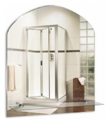 Зеркало Loranto Арка, 50х58 см, без подсветки, ассиметричное, с полкой, для ванны, навесное/подвесное/настенное