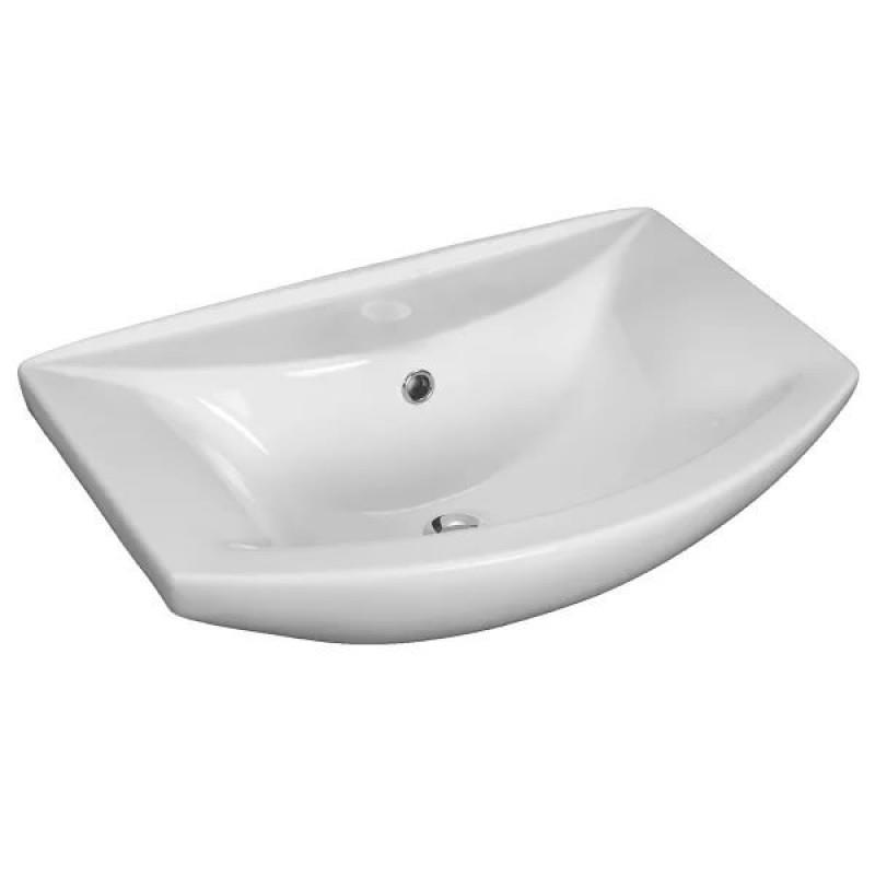 Раковина Santeri Грация, 61х19,5х43,3 см, подвесная, полукруглая, цвет белый, керамическая/фарфоровая, с отверстием под смеситель, слив-перелив