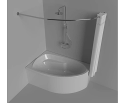 Карниз 1ACReal для ванны Тритон Мадрид 1500x950 нержавеющая сталь, хром Щ0000052874