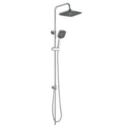 Душевой гарнитур VODA высота 1400 мм цвет хром, тропический душ (с верхней лейкой)/стойка/лейка/шланг, наружного монтажа VST1000-5