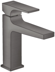 Смеситель для раковины Hansgrohe Metropol 110 однорычажный, фиксированный излив, длина 13,5 см, керамический, латунь, цвет шлифованный черный хром, со сливным клапаном Push-Open