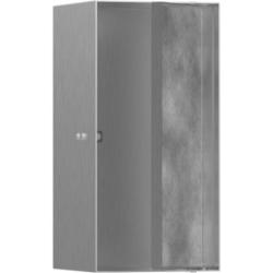Полка Hansgrohe XtraStoris Rock 300/150/140, с дверью для облицовки плиткой, размер 30х15х14 см, встраиваемая в нишу, дверца распашная, форма прямоугольная, цвет шлифованная сталь, нержавеющая сталь, встроенная/настенная, шкаф/короб
