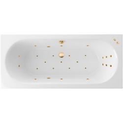 Ванна Excellent Oceana Slim ULTRA, 170х75 см, акриловая, цвет- белый/золото, (с гидромассажем), с каркасом, прямоугольная, правосторонняя/левосторонняя, правая/левая, универсальная, приставная/встраиваемая