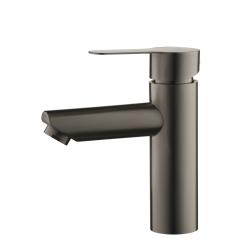 Смеситель для раковины/умывальника AQUEDUC однорычажный, неповоротный, керамический, длина излива 90 мм, высота 85 мм нержавеющая сталь, цвет серый 345712